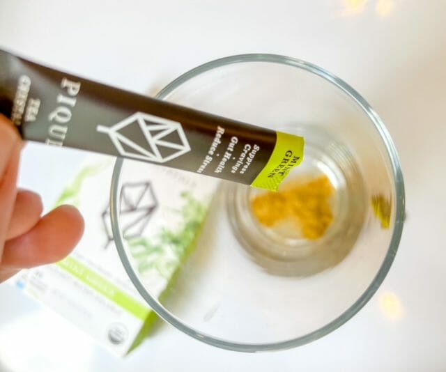 mint sencha tea crystals in glass-pique tea crystal reviews-mealfinds