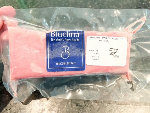 chutoro bluefin tuna in package-riviera seafood club review-mealfinds