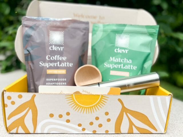 clvr blends starter kit in box-clvr blends superlatte reviews-mealfinds