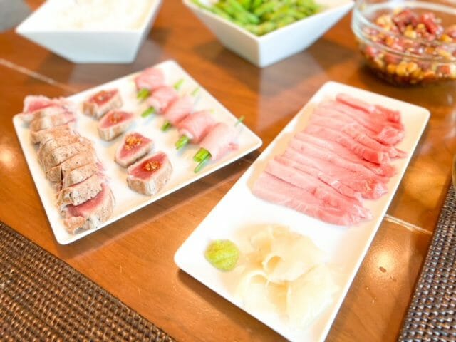 sushi grade tuna on table-riviera seafood club review-mealfinds