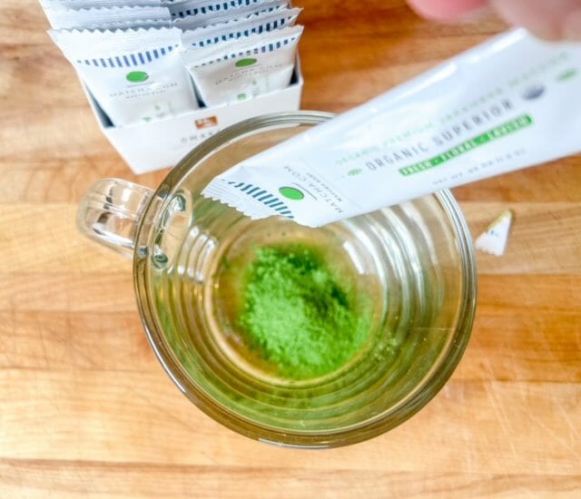 organic superior matcha tea in glass-matcha kari matcha tea review-mealfinds