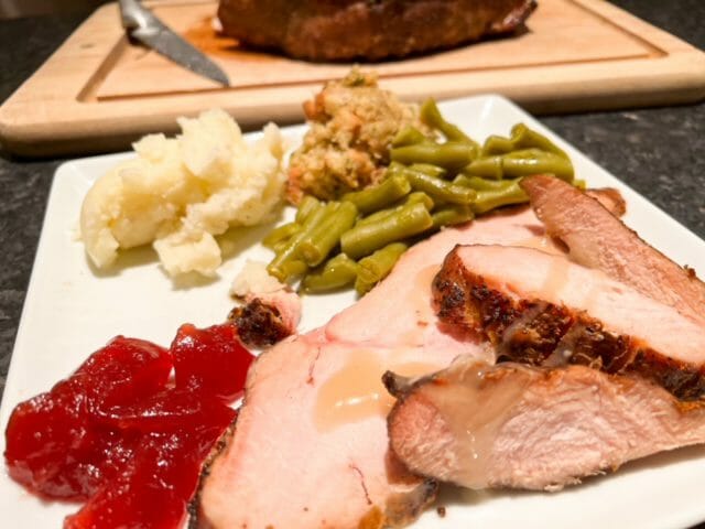 thanksgiving dinner with smoke turkey-best precooked turkey breast-mealfinds
