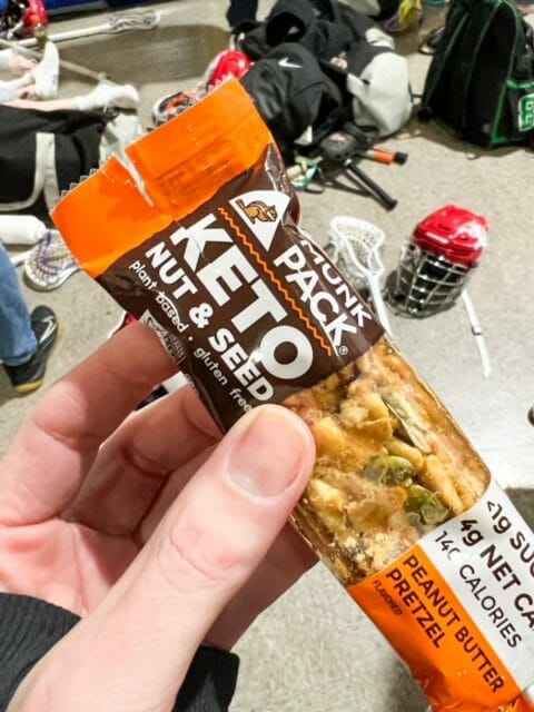 peanut butter pretzel keto bar-munk pack keto granola bar reviews-mealfinds