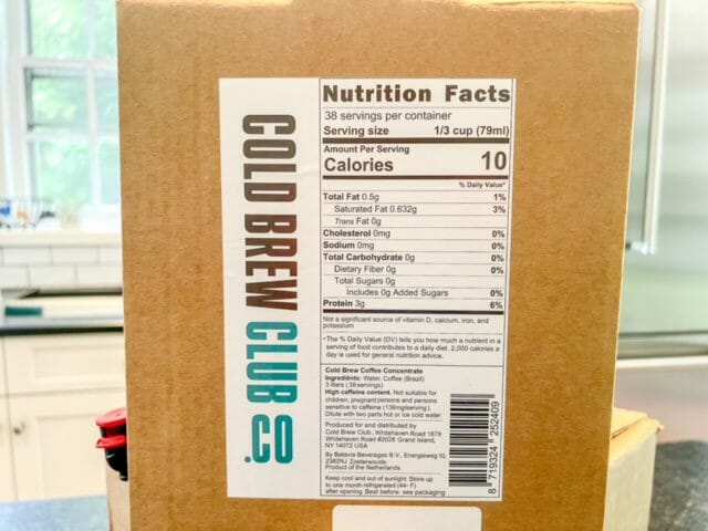 cold brew club nutrition facts-cold brew club coffee review-mealfinds